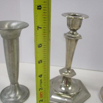 Vintage Silver Tone Candle Holders