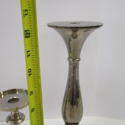 Vintage Silver Tone Candle Holders