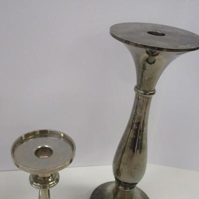 Vintage Silver Tone Candle Holders