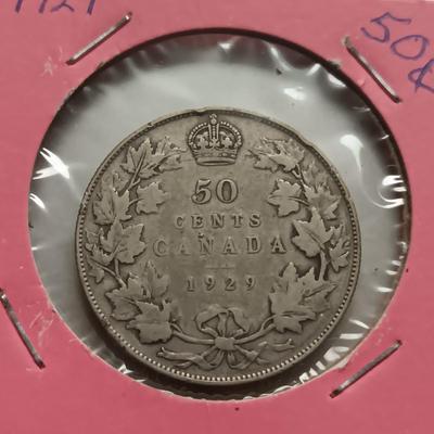 1929 CANADIAN 50 CENT COIN