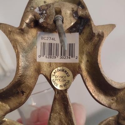Pair of Brass Wall Sconce Candle Holders