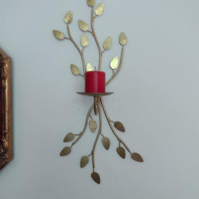 Pair of Metal Wall Sconce Candle Holders