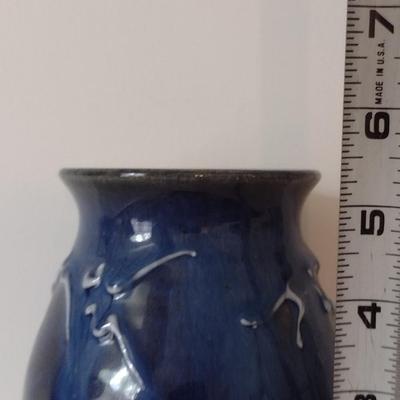 Glazed Pottery Vase- Maker's Mark on Bottom- Approx 5 1/2" Tall