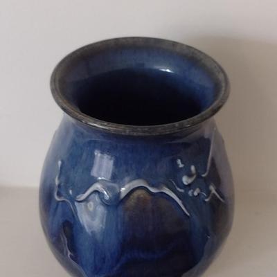 Glazed Pottery Vase- Maker's Mark on Bottom- Approx 5 1/2" Tall