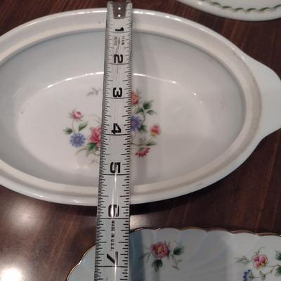 Japanese Spring Night China Platter and Covered Vegetable Bowl