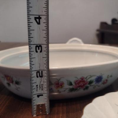 Japanese Spring Night China Platter and Covered Vegetable Bowl