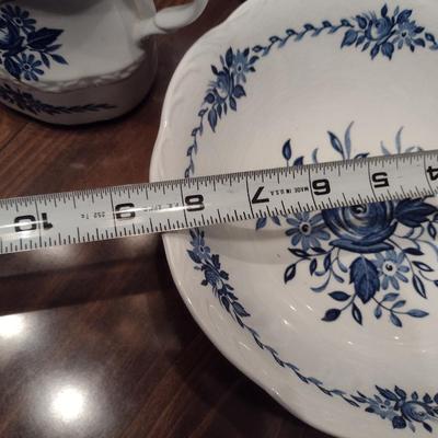 J&G Meakin Dresden Blue English Ironstone- Approx 40 Pieces, 8 Place Settings