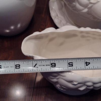 Sig Japanese Porcelain- Three Pieces- Gravy Boat, Pitcher, Covered Soup Taurine with Plate and Ladle