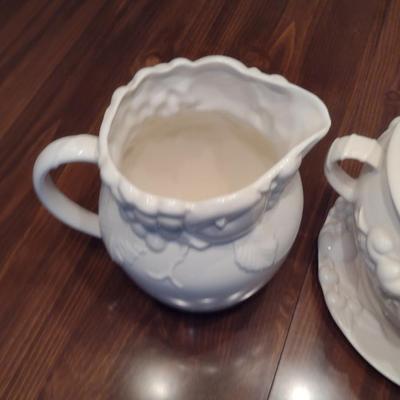 Sig Japanese Porcelain- Three Pieces- Gravy Boat, Pitcher, Covered Soup Taurine with Plate and Ladle