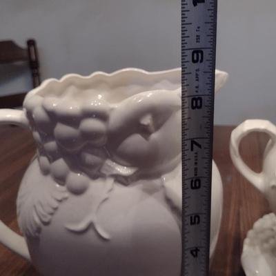 Sig Japanese Porcelain- Three Pieces- Gravy Boat, Pitcher, Covered Soup Taurine with Plate and Ladle