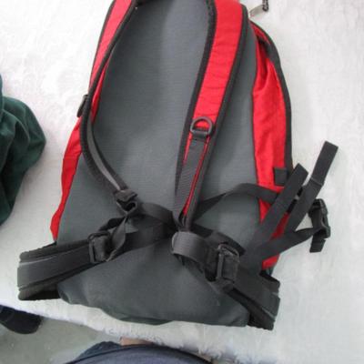 Sale Photo Thumbnail #257: Land's End bag is cushioned on both front & back 18" wide x 15" tall, duffle bag is JanSport 18" x 10" x 8-1/2" deep  tall, backpack is Lowe Alpine Dash 16-1/2" tall x 11" wide x 3-1/2" deep