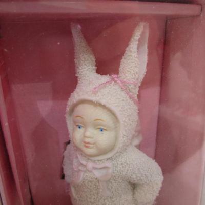 Sale Photo Thumbnail #389: Springtime stories of the Snowbunnies by Department 56 and is 5" tall, pail is 2-1/2" x 3-1/4" across, See pictures
