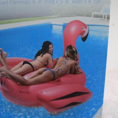 Sale Photo Thumbnail #617: New in box, Giant inflatable Flamingo 6'4" long, 5'8" wide, 4' tall