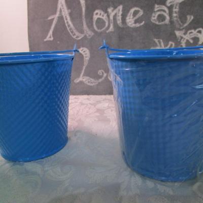 Sale Photo Thumbnail #621: 2- chalk boards 11"x17",new 4 tin buckets, One new water cup
