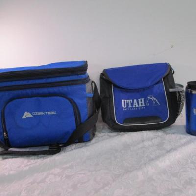 Sale Photo Thumbnail #638: Cooler - Ozark Trails - 11.5"x6"x9" Expands another 2"; Atchison by Bic lunch box with cup Lunch box - 8"x3.5"x 8"; cup is 6" tall