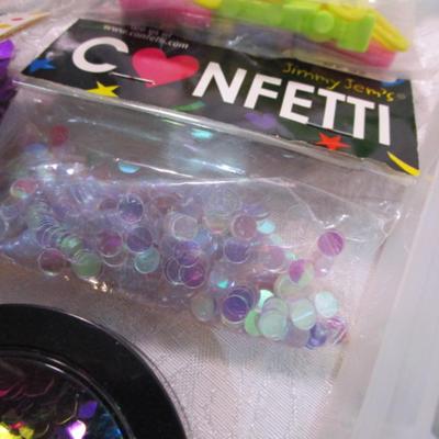 Sale Photo Thumbnail #663: lots of confetti, beads, misc see pictures