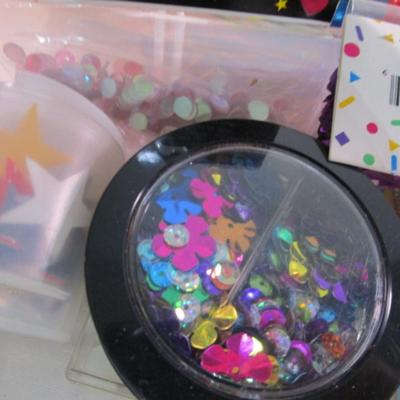 Sale Photo Thumbnail #649: lots of confetti, beads, misc see pictures