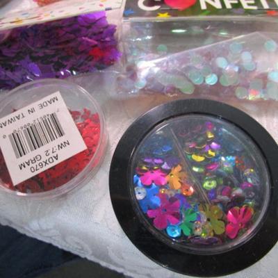 Sale Photo Thumbnail #660: lots of confetti, beads, misc see pictures