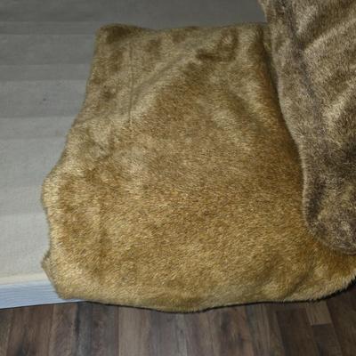 Faux fur blanket and large pillow