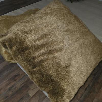 Faux fur blanket and large pillow