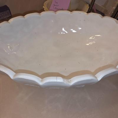 Milk glass fruit bowl