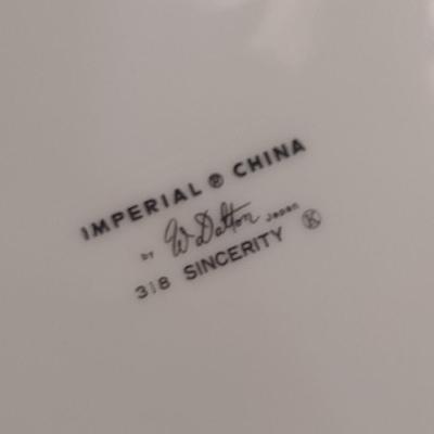 Imperial China- White with Platinum Rim- Approx 34 Pieces