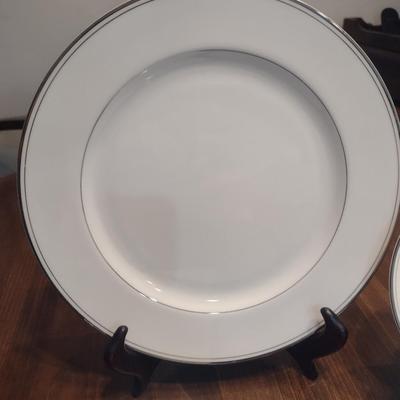 Imperial China- White with Platinum Rim- Approx 34 Pieces