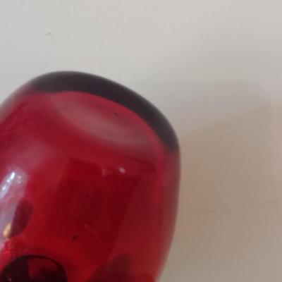 Hand Blown Art Glass Apple- Possibly Viking- Approx 4 1/2" Tall