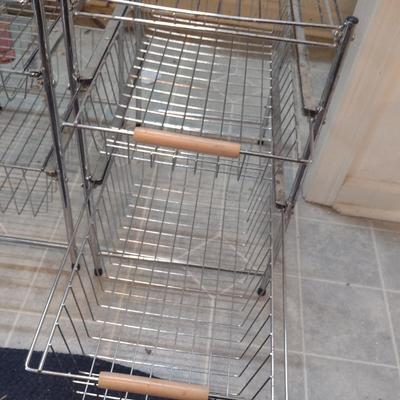 Pair of Metal Wire Two Drawer Organizers