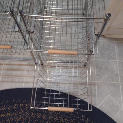 Pair of Metal Wire Two Drawer Organizers