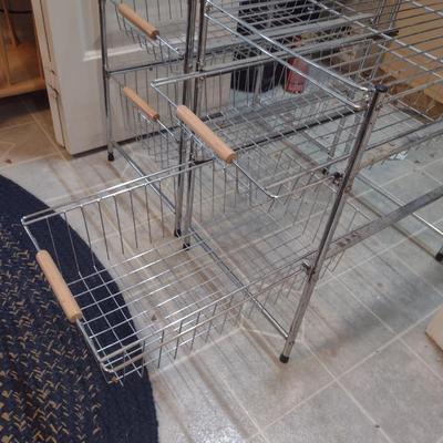 Pair of Metal Wire Two Drawer Organizers