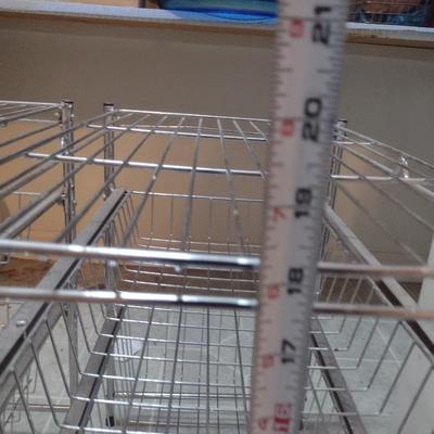 Pair of Metal Wire Two Drawer Organizers