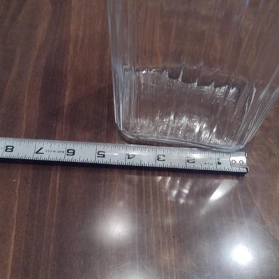 ARC France Glass Ribbed Water Pitcher/Juice Jug with Handle and Lid