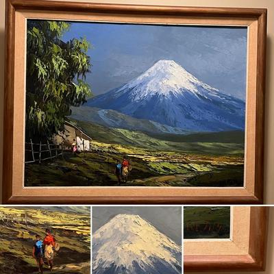Cotopaxi Oil Painting Signed Carlos Catasse (BR-RG)