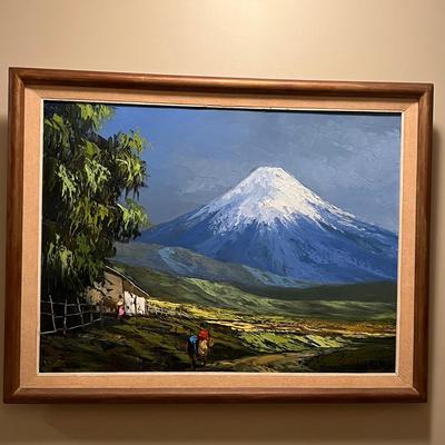 Cotopaxi Oil Painting Signed Carlos Catasse (BR-RG)