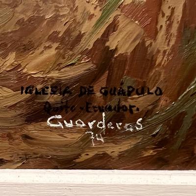 Jorge Guarderas O. Signed Oil Painting ‘Iglesia de Guapulo’ (BR-RG)
