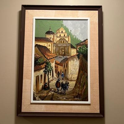 Jorge Guarderas O. Signed Oil Painting ‘Iglesia de Guapulo’ (BR-RG)