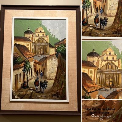 Jorge Guarderas O. Signed Oil Painting ‘Iglesia de Guapulo’ (BR-RG)