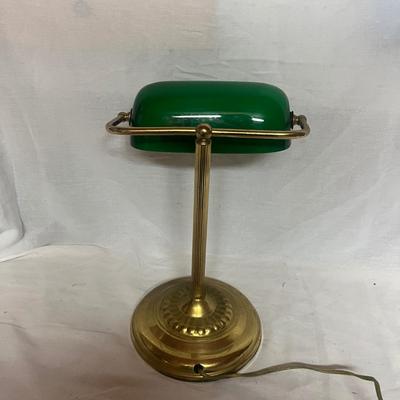 Hand-Blown Glass Banker's Lamp (W-MG)