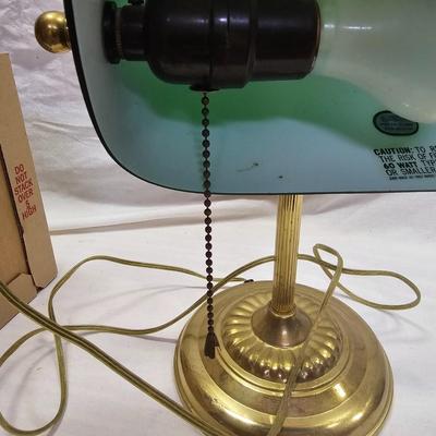 Hand-Blown Glass Banker's Lamp (W-MG)