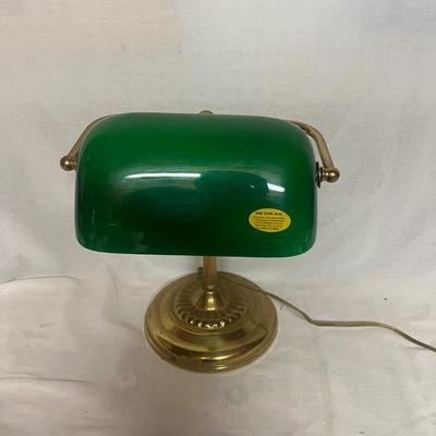 Hand-Blown Glass Banker's Lamp (W-MG)