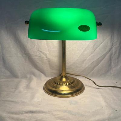 Hand-Blown Glass Banker's Lamp (W-MG)