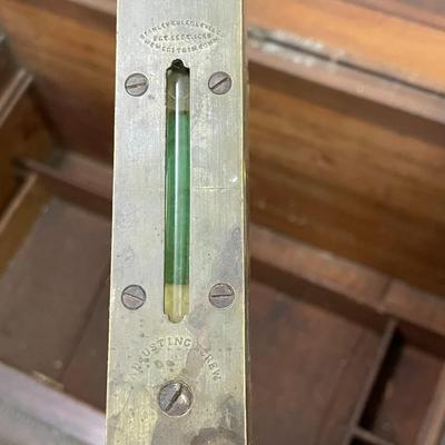 Sale Photo Thumbnail #705: Unsigned. Tool names include: Stanley Rule & Level Co., W. Butcher, and Henry Disston & Sons, among others. Measures 21.5" tall x 36.5" wide x 25.5" deep.