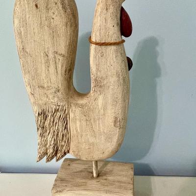 Sale Photo Thumbnail #1108: Includes wooden rooster, rooster trivet and ceramic wall head/hook.