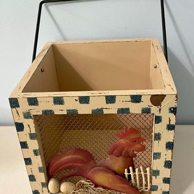 Sale Photo Thumbnail #1255: Includes vintage metal newspaper holder, candle holder and box.