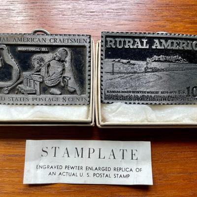 Sale Photo Thumbnail #2124: Includes two pewter stamp buckles by Dory, a 1974 buckle by Bergamot Brass Works showing a Shakespeare quote from "A Midsummer's Night Dream", and a reproduction Coca-Cola buckle by Lewis Buckles.
