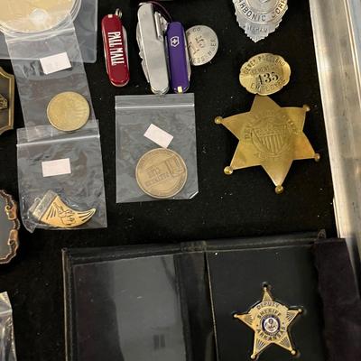 Sale Photo Thumbnail #17: Belt Buckles, Collectors items, Vintage Badges and more.