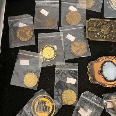 Sale Photo Thumbnail #14: Belt Buckles, Collectors items, Vintage Badges and more.