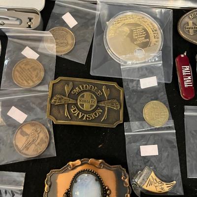 Sale Photo Thumbnail #16: Belt Buckles, Collectors items, Vintage Badges and more.