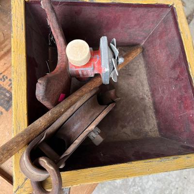 Sale Photo Thumbnail #52: Pulley, adding machine and more